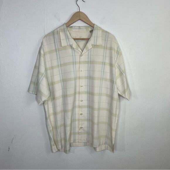 Tommy Bahama 100% Silk Short Sleeve Pale Yellow Shirt Size XL - Picture 13 of 13